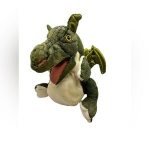 Folkmanis Baby Dragon Hand Puppet Plush Toy 9” Green Cream Stuffed